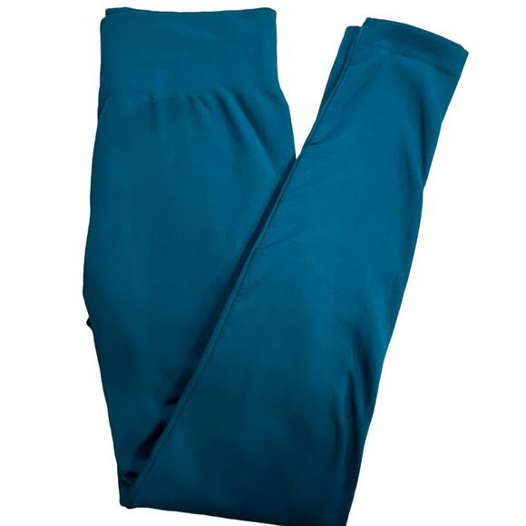 Conceited High Rise Cozy Elsa Fleece Lined Leggings Small/Medium Turquoise Teal - Picture 1 of 12